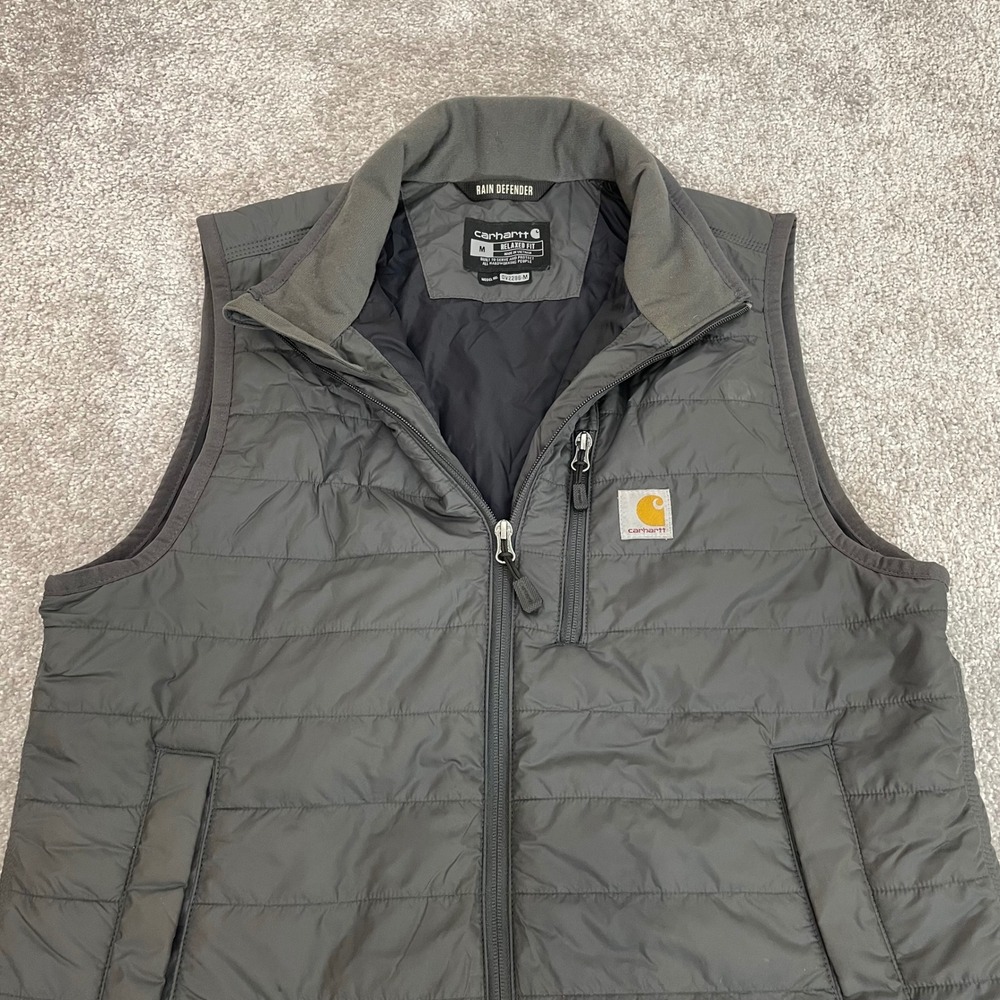 Carhartt Gilliam Vest Mens Medium Rain Defender Relaxed Fit Insulated Gray